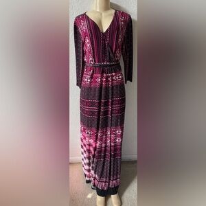 Attitudes by Renee Pink and Black Dress Macy fashion women classy night out